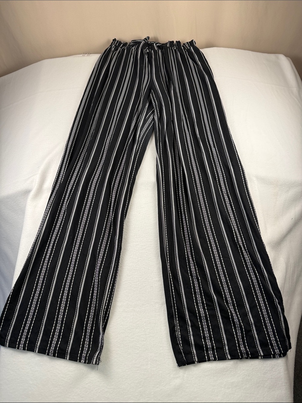 Black & White Vertical Stripe Womens Casual Pants - 290